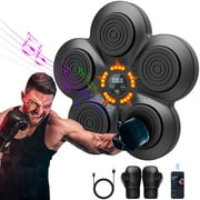 RICAN Music Boxing Machine, Wall-Mounted Music Boxing Trainer, Punching Exercise Equipment with 9-Speed Modes for Kids and Adults, Velcro Mount Type, Black